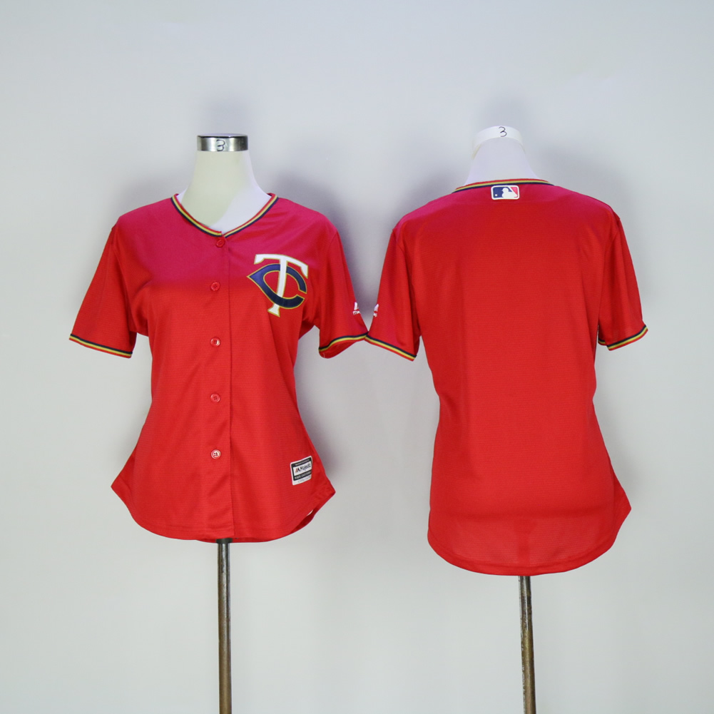Women Minnesota Twins Blank Red MLB Jerseys
